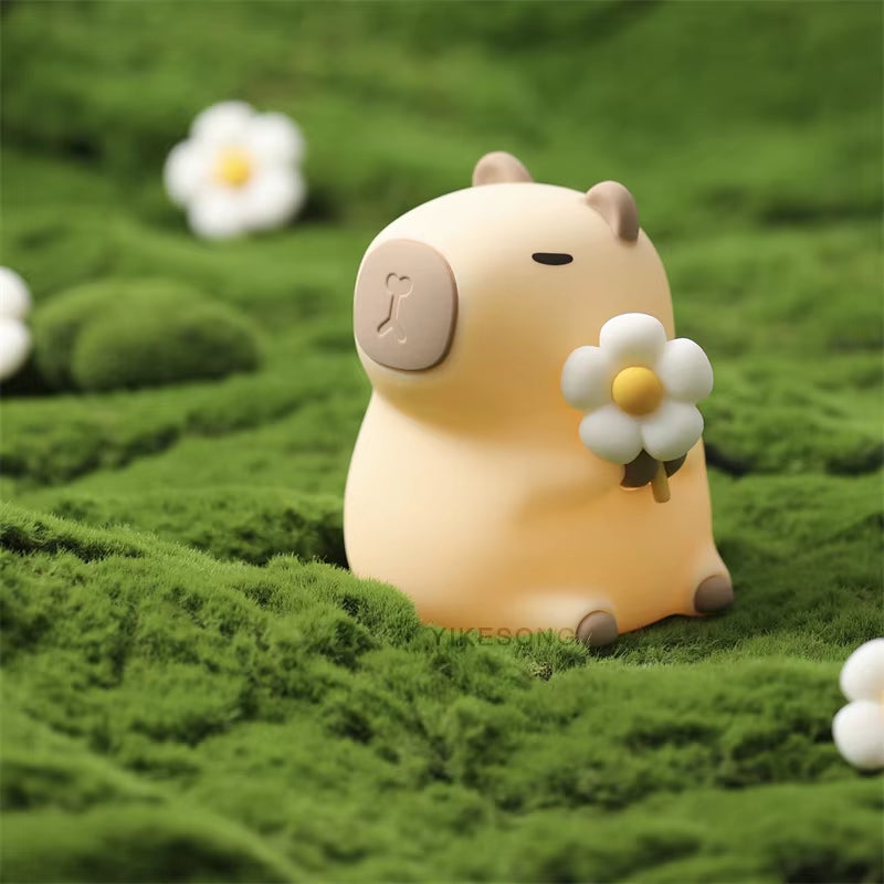 LED Night Lights for Children Bedroom Cute Animal Mango Capybara Lamp Touch Sensor Dimmable USB Rechargeable RGB Timing Gift